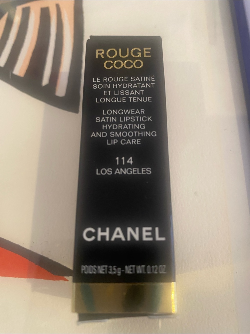CHANEL Rouge Coco Longwear Satin Lipstick 114 Los Angeles - Black & Gold